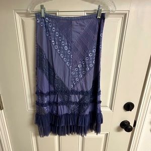 Cynthia Steffe Purple Patchwork Tiered Skirt NWOT Small